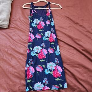 Joe & Elle Navy Dress with Pink and Blue Floral Pattern